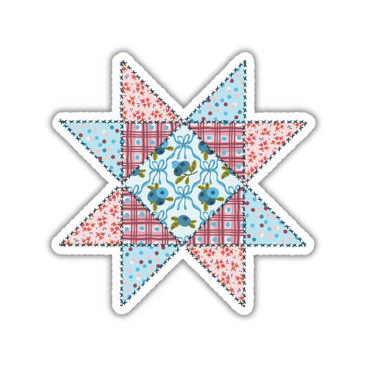 Blueberry Quilt Patch - Sticker