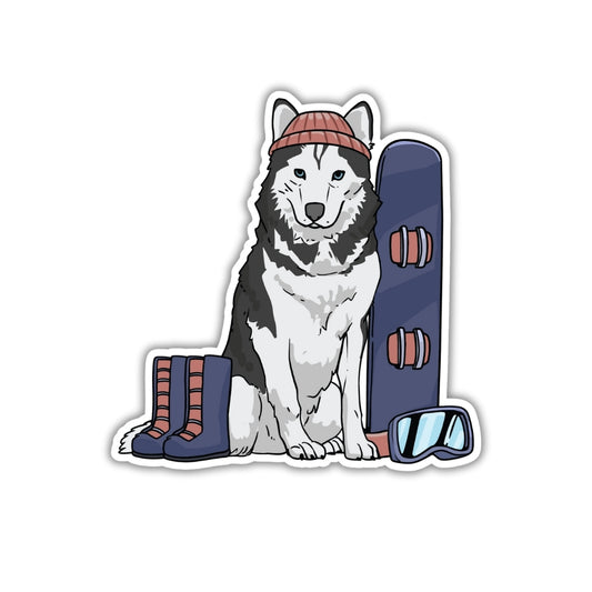 Snowboard Husky - Sticker